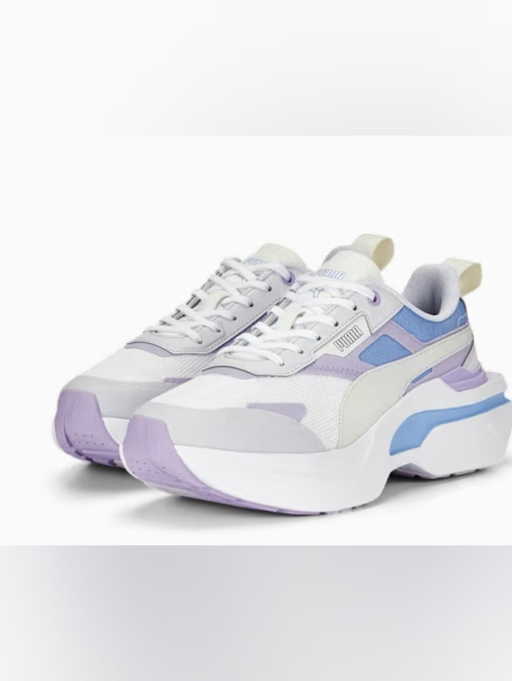 Puma Women’s White and Lilac Platform Sneakers